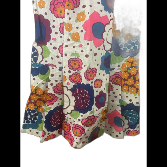 True Vintage 70s Flower Power Skort Dress Talon Zip - Picture 2 of 7